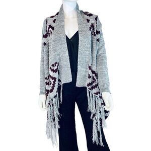 It's Our Time Fringe Knit Open Front Cardigan